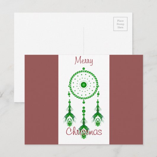 Briefkaart met prettige kerstdrocatcher (Voorkant / Achterkant)