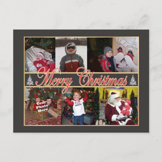 Briefkaart met prettige kerstfoto's (Voorkant)