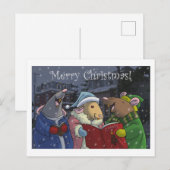 Briefkaart met prettige kerstritten (Voorkant / Achterkant)