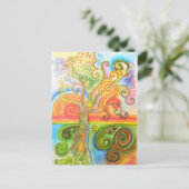 Briefkaart met Psychedelic Colorful Tree-ontwerp (Staand voorkant)