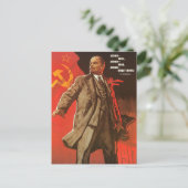 Briefkaart met Retro Lenin Poster Print (Staand voorkant)