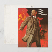 Briefkaart met Retro Lenin Poster Print (Voorkant / Achterkant)