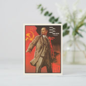 Briefkaart met Retro Lenin Poster Print (Staand voorkant)