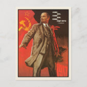 Briefkaart met Retro Lenin Poster Print (Voorkant)