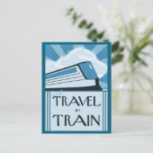 Briefkaart met Retro Train Travel Poster Afbeeldin (Staand voorkant)