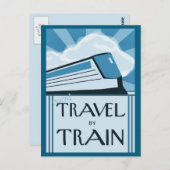 Briefkaart met Retro Train Travel Poster Afbeeldin (Voorkant / Achterkant)