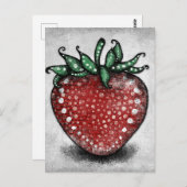 Briefkaart met ripe aardbei (Voorkant / Achterkant)