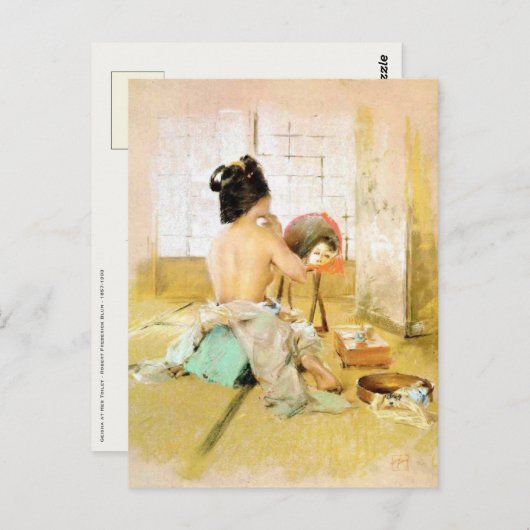 Briefkaart met Robert Frederick Blum Painting (Voorkant / Achterkant)