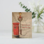 Briefkaart met rode brievenbus (Staand voorkant)