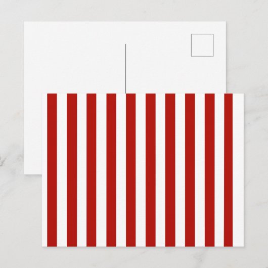 Briefkaart met rode en witte strepen (Voorkant / Achterkant)
