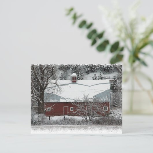 Briefkaart met rode kerstmis (Staand voorkant)