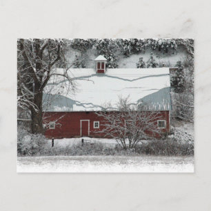 Briefkaart met rode kerstmis