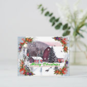 Briefkaart met rode kerstmis (Staand voorkant)