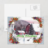 Briefkaart met rode kerstmis (Voorkant / Achterkant)