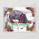 Briefkaart met rode kerstmis (Voorkant)