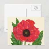 Briefkaart met rode papaver (Voorkant / Achterkant)