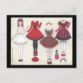 Briefkaart met rode, rode, liconenpapierdollar (Voorkant)