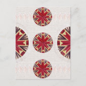 Briefkaart met rode sneeuwvlokken (Voorkant)