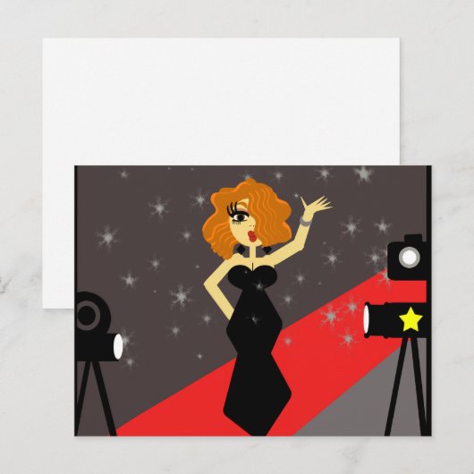 Briefkaart met rode tapijt (Voorkant / Achterkant)