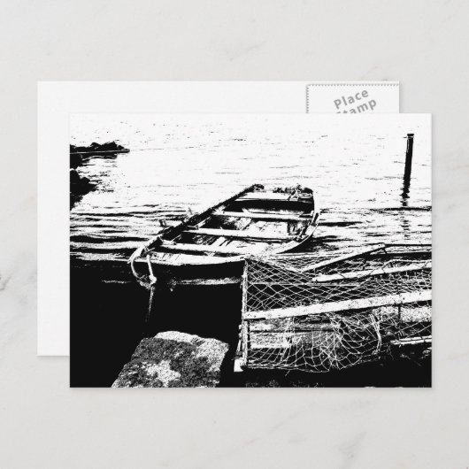 Briefkaart met roeboot (Voorkant / Achterkant)