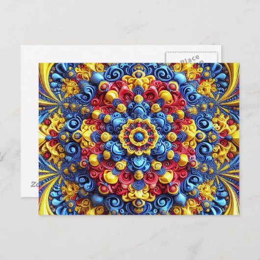 Briefkaart met Roemeense kleuren Design (Voorkant / Achterkant)