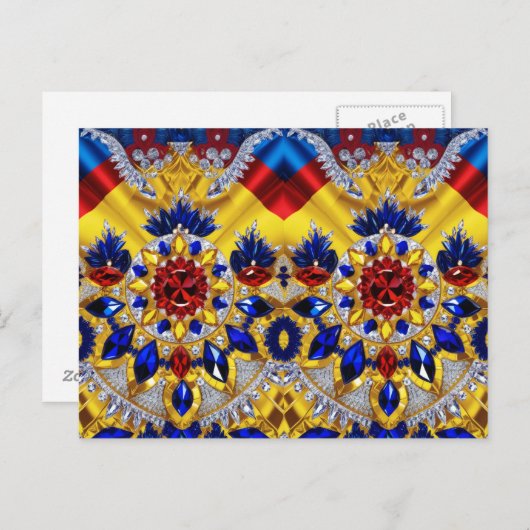 Briefkaart met Roemeense kleuren Design (Voorkant / Achterkant)