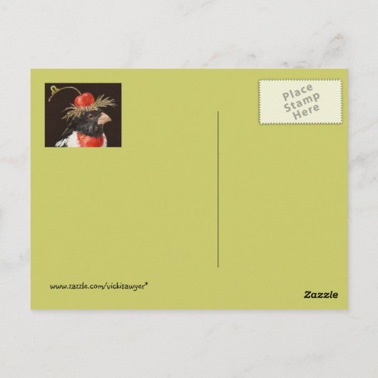 briefkaart met roos-borstkas (Achterkant)