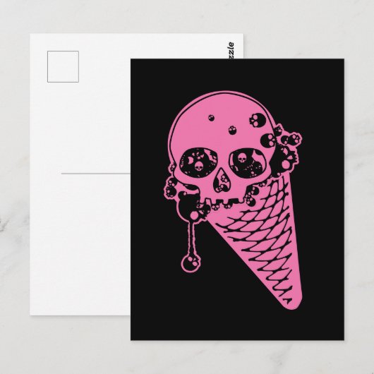 Briefkaart met roze boogstaarten (Voorkant / Achterkant)