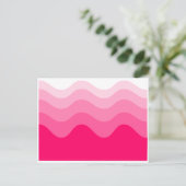 briefkaart met roze golf (Staand voorkant)