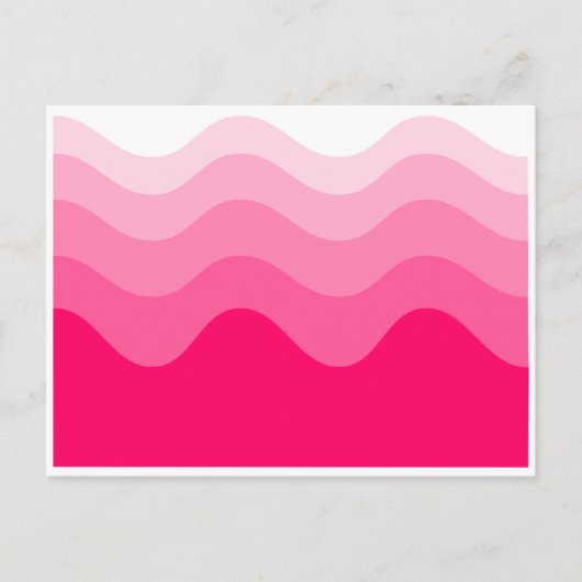 briefkaart met roze golf (Voorkant)