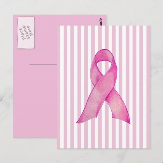 Briefkaart met roze stremmen (Voorkant / Achterkant)