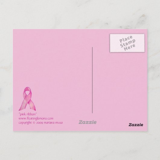 Briefkaart met roze stremmen (Achterkant)