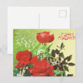  briefkaart met rozen (Voorkant / Achterkant)