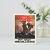 Briefkaart met Russische WWII Propaganda Print (Staand voorkant)