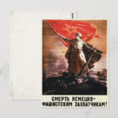 Briefkaart met Russische WWII Propaganda Print (Voorkant / Achterkant)