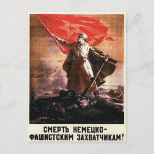 Briefkaart met Russische WWII Propaganda Print