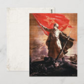 Briefkaart met Russische WWII Propaganda Print (Voorkant / Achterkant)
