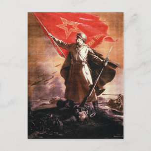 Briefkaart met Russische WWII Propaganda Print
