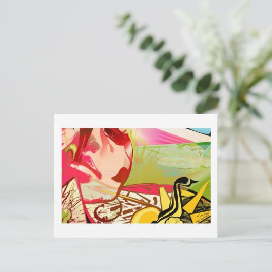 Briefkaart met ruw experiment (Staand voorkant)