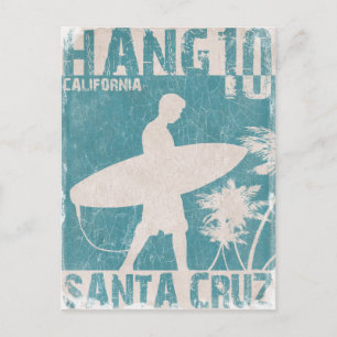 Briefkaart met Santa Cruz Surfer Print