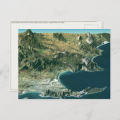 Briefkaart met satellietAfbeelding boven Kaapstad (Voorkant / Achterkant)