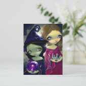 Briefkaart met schaamogen en Glinda (Staand voorkant)