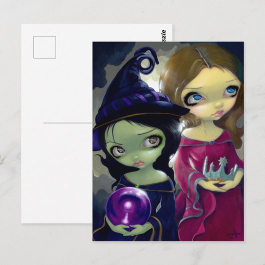 Briefkaart met schaamogen en Glinda (Voorkant / Achterkant)