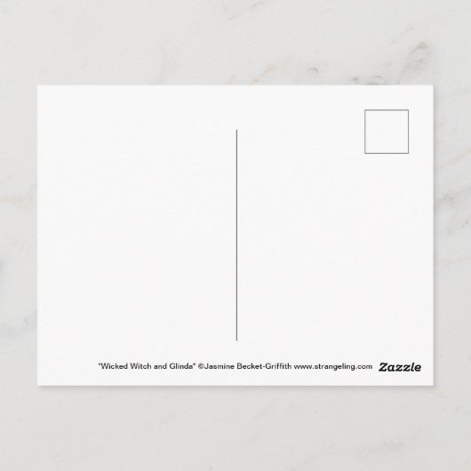 Briefkaart met schaamogen en Glinda (Achterkant)