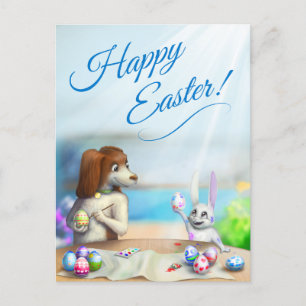 Briefkaart met schattige beesten