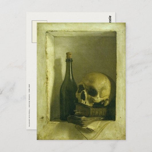 Briefkaart met schedel schilderen (Voorkant / Achterkant)