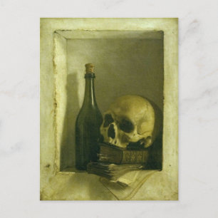 Briefkaart met schedel schilderen