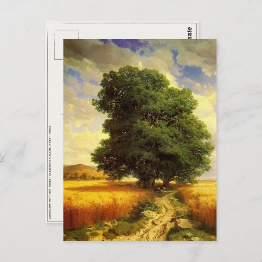 Briefkaart met schilderen van Alexandre Calame (Voorkant / Achterkant)