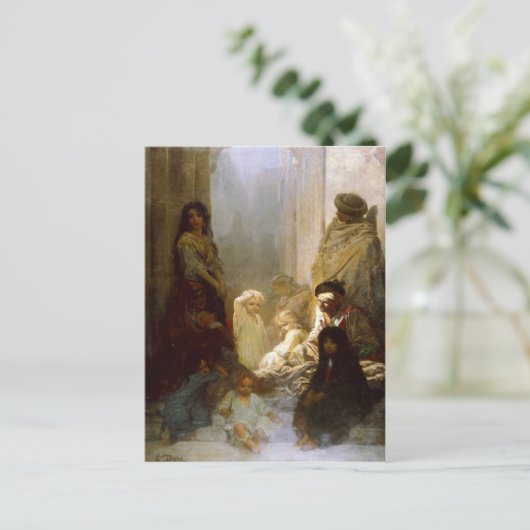 Briefkaart met schilderij van Gustave Dore (Staand voorkant)