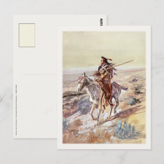 Briefkaart met schilderij van Indiaas (Voorkant / Achterkant)